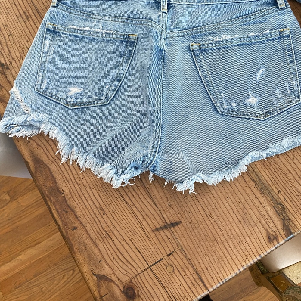 AGOLDE Women's Blue Denim Shorts - Picture 4 of 4